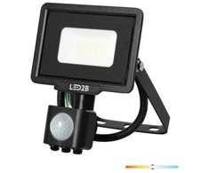 Bikuvalt 10W LED prožektorius MHC, juodas, 4000K, su judesio davikliu