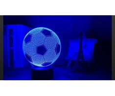 Przydasiepl LED 3D FUTBOLO LEMPAS, DEKORATYVINĖ VAIKŲ STALO, USB + NUOTOLINIO PULTAS
