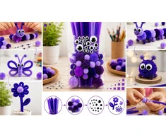 Przydasiepl Rinkinys KREATYWNY DRUTY SZENILOWE POMPONY RUCHOME OCZY OCZKA DRUCIKI
