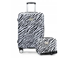 PUCCINI kelioninio lagamino rinkinys 2in1 vidutinis + ABS Zebra dėklas