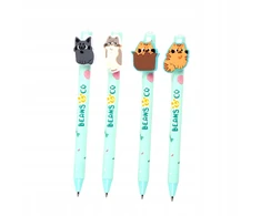Puckator Trinamas rašiklis su Pvc dangteliu - Bean &amp; Co Cats
