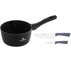 PŪDŽIO PUODAS GERLACH GRANITEX 1,5L + VIRĖJO PEILIS DARŽOVŲ LUPIJIMO PEILIS