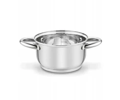 PUODAS indukcinės dujos su dangčiu MAŽAS PLIENAS Nerūdijantis plienas Tadar Cori 16cm 1,8l