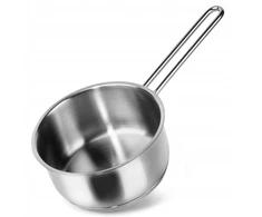 Puodas, mažas puodas su ilga rankena, nerūdijantis plienas, 14 cm, 0,9 l