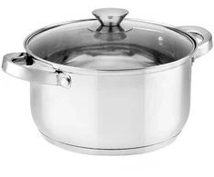 Puodas nierdzewny Florina Stilio 20 cm 3,2 l su dangteliu stal indukcija