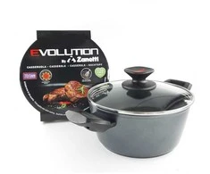Puodas su dangčiu Evolution Zanetti Ø24cm tamsiai pilkas