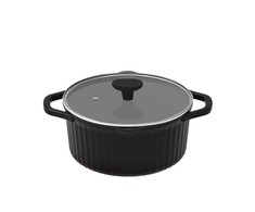 Puodas su dangčiu UNIWELL Pilkas, 24 cm