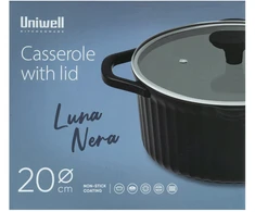 Puodas su dangčiu UNIWELL Pilkas, 24 cm