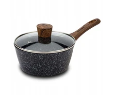 Puodas su stikliniu dangteliu NAVA granitinis NATURE 18 cm, 1,6L