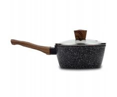 Puodas su stikliniu dangteliu NAVA granitinis NATURE 18 cm, 1,6L