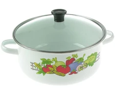 PUODAS Tradicinis EMALINIS PUODAS 20cm 2,8L SU dangteliu INDUKCIJA