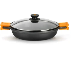 Puodas TRADYCYJNY BRA Puodas 3.1 L 28 cm aluminiowy su dangteliu