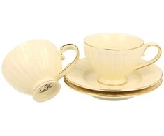 DUO Porcelianiniai espresso puodeliai su lėkštutėmis 120ml 2vnt,Nina