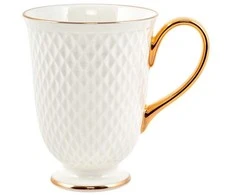 Puodelis E Clat Gold Quality Ceramics 340ml balta