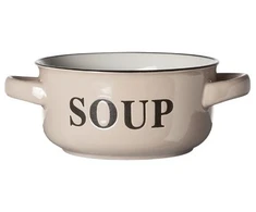 Puodelis sriubai su rankenėlėmis SOUP, pilkos sp., 13,5 cm