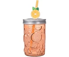 Puodelis su dangteliu ir šiaudeliu 500ml