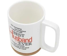 Puodelis su kamštiniu pagrindu Husband Florina 280ml dovanų dėžutėje