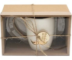 Puodelis su lėkštute Ūsai Florina 360ml dovanų dėžutėje