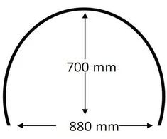Puslankis šiltalysvei W88cm H70cm L180cm metalinis/PE danga