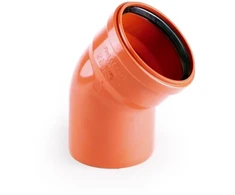 PVC lauko kanalizacijos alkūnė PIPELIFE, DN160 x 45°