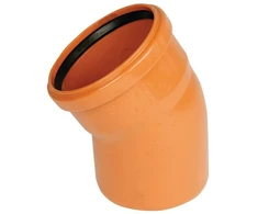 PVC lauko kanalizacijos alkūnė WAVIN DN110, 22°