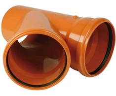 PVC lauko kanalizacijos trišakis PIPELIFE, DN110 x 110 x 45°