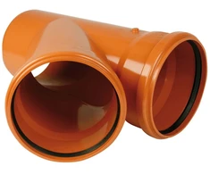 PVC lauko kanalizacijos trišakis WAVIN DN110 x 110 x 45°