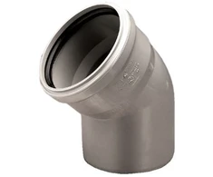 PVC vidaus kanalizacijos alkūnė WAVIN, DN50, 45°