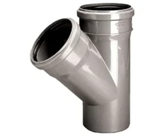 PVC vidaus kanalizacijos trišakis WAVIN, DN110 x 50 x 45°