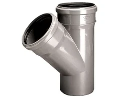 PVC vidaus kanalizacijos trišakis WAVIN, DN50 x 50 x 45°