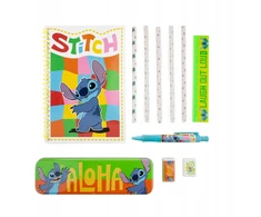 Pyramid Stitch mokyklinių prekių rinkinys: sąsiuvinis, rašiklis, pieštukas