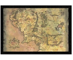 Pyramid Žiedų Valdovo Viduržemio Žemėlapis Plakatas 91,5x61 cm