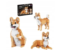 QBI konstrukciniai blokeliai DOG SHIBA DOG 3in1 įvairios pozos 1079 elementai