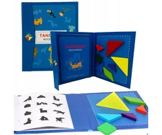 Quatro MAGNETINĖ TANGRAM MEDINĖ dėlionė MAGNETINĖS kaladėlės Mokomasis žaidimas