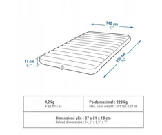 Quechua Air Comfort 140 cm 2 vietų kempingo čiužinys