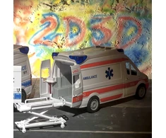 Qulki Automobilis Greitosios medicinos pagalbos automobilis Greitosios pagalbos autobusas važiuoja atidarant duris su neštuvais