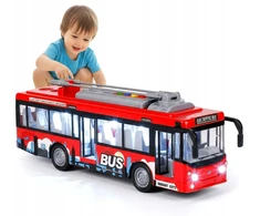 Ramiz Didelis Troleibusas Miesto Autobusas Žaislinis Garso Šviesos Atidarymo Durys 29cm