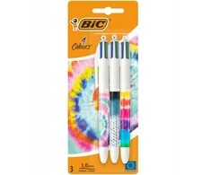 Rašikliai Bic 4 Colours Tie Dye, 3 vnt.
