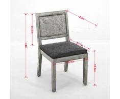 Rattan valgomojo kėdės, 2 vnt, kaimiško stiliaus