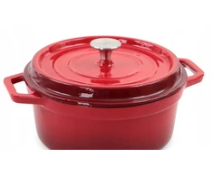 RAUDONA SOLA KITCHEN KAIŠMAI ATSPARUS PUODAS SU RANKENĖLĖMIS + DANGINIS 24 CM 3,5 L