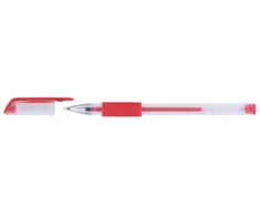 Raudonas gelinis rašiklis Office Products, 0.5mm, su gumine rankena