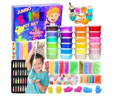 Regmag DIDELIS SLIME RINKINYS, SLIMŲ GAMYBAI VAIKAMS PLASTIKOS PASTA 120in1