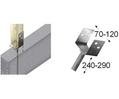 Reguliuojamas tvirtinimo pagrindas Arras 70-105x240-290mm karštai cinkuotas