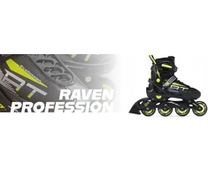 Reguliuojamo dydžio riedučiai Raven Profession Juodas/Lime