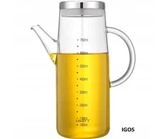 Relaxdays Stiklinis aliejaus ir acto dozatorius 750ml | Butelis su snapeliu | Šlykštus puodelis