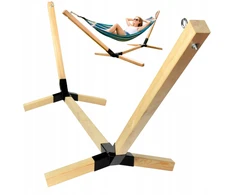 Rėmas + sodo hamakas Mediena BUKAS + Metalas iki 150 kg 320 cm Aukšta kokybė