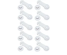 Remikon 10x SPINTŲ APSAUGINĖS BALDŲ STALČIŲ SPYNOS, DURYS, baltos spalvos B3700