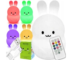 Renew Force Lampka Silikonowa KRÓLIK Nocna LED RGB dla Dzieci Dziecka KRÓLICZEK Pilot