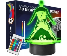 Renew Force LED naktinės šviesos futbolo žaidėjas 3D RGB nuotolinio valdymo pultas GAMING Real Madrid