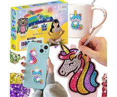 Retoo DEimantiniai siuvinėjimo lipdukai 33 ELEMENTŲ UNICORN VIENRAGIS RAŠIKLIŲ RINKINYS XXL